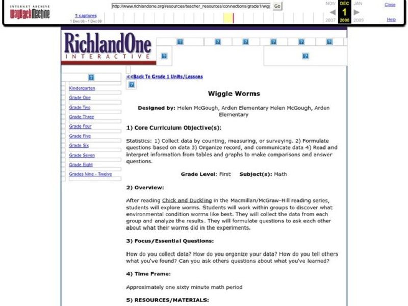 Wiggle Worms Lesson Plan