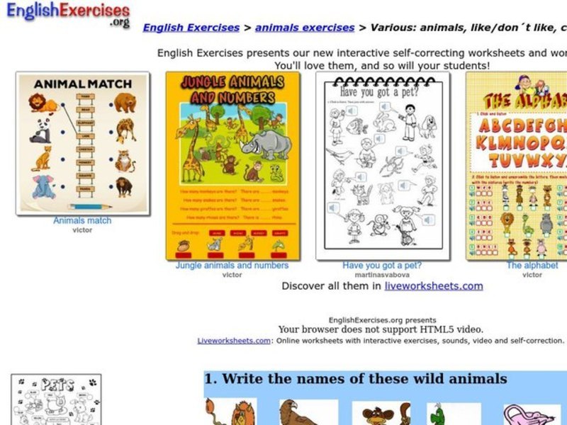 Wild Animals Interactive