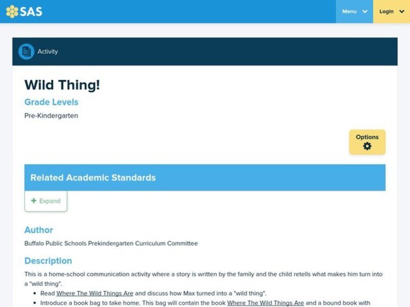 Wild Thing! Lesson Plan