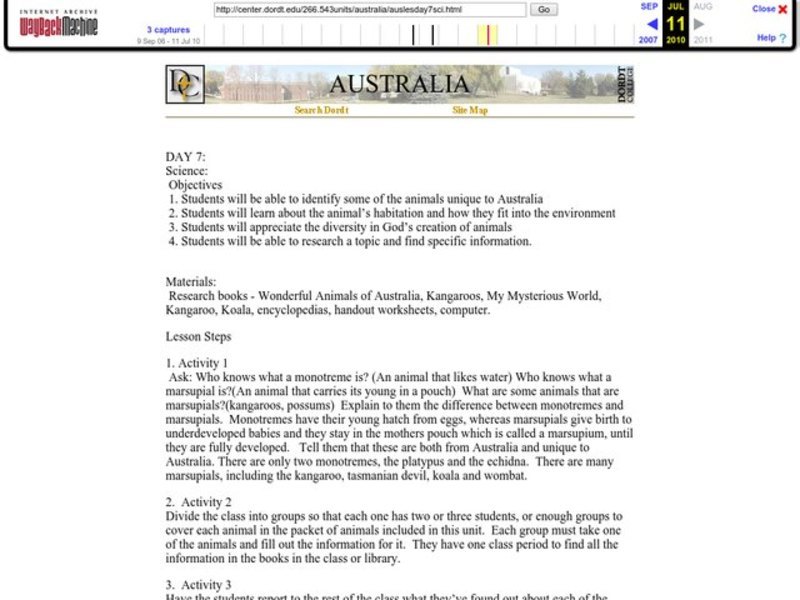 Australia Lesson Plan