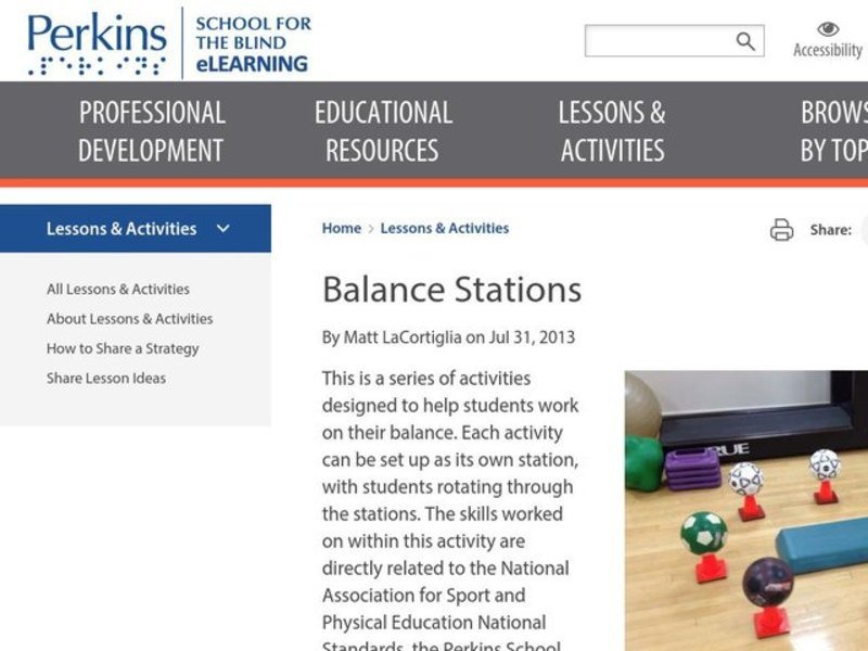 Balance Stations Lesson Plan