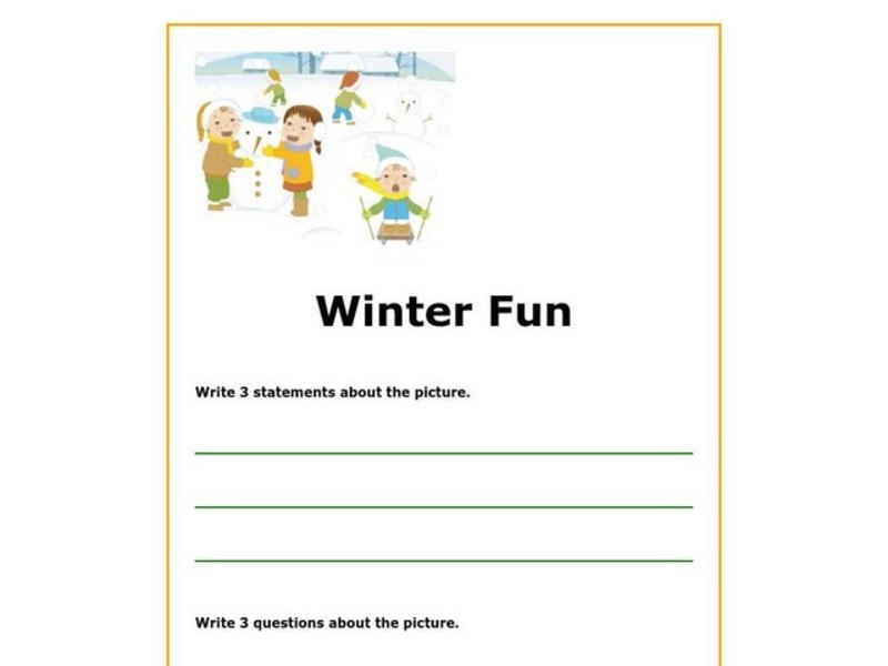 Winter Fun Worksheet