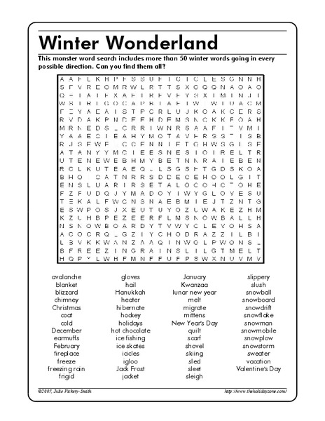 Winter Wonderland Worksheet