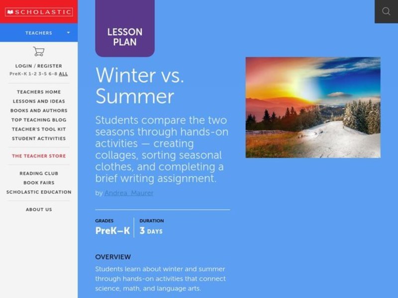 Winter vs. Summer Lesson Plan