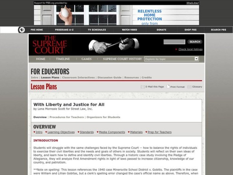 With Liberty and Justice for All Lesson Plan