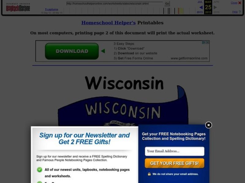 Wisconsin Worksheet