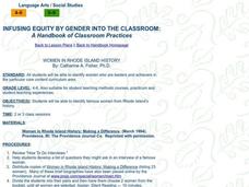 WOMEN IN RHODE ISLAND HISTORY Lesson Plan