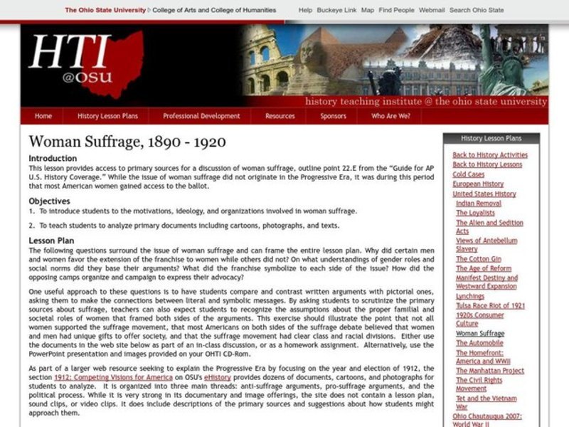 Women's Suffrage Lesson Plan