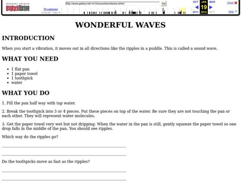Wonderful Waves Worksheet