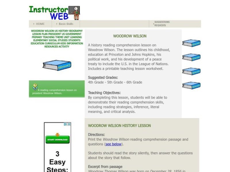 Woodrow Wilson Lesson Plan