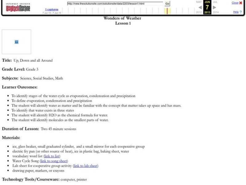 Wonders of Weather Lesson Plan