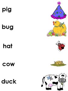 Word and Picture Match Worksheet