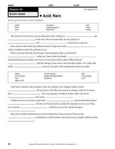 Acid Rain Worksheet