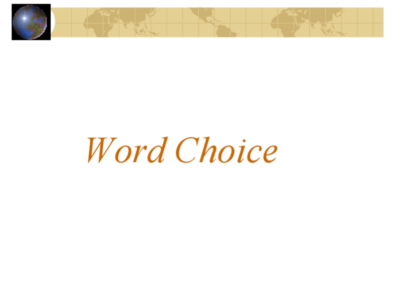 Word Choice PPT