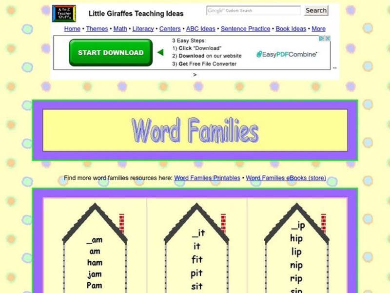 Word Families Worksheet