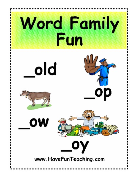 Word Family Fun Worksheet