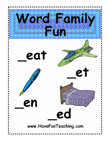 Word Family Fun Worksheet