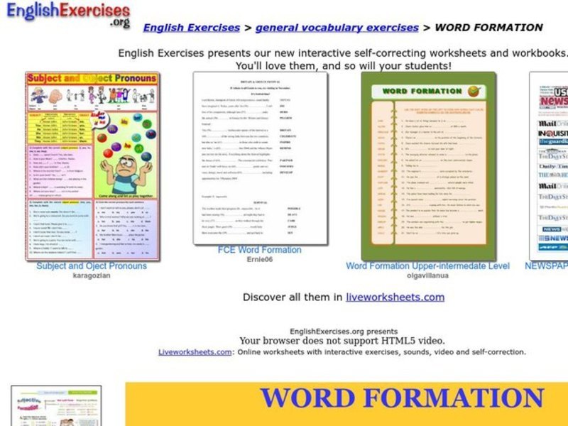 Word Formation Interactive