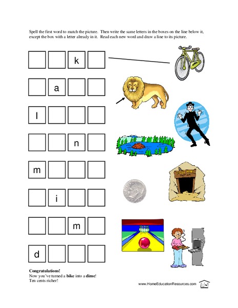 Word Match Worksheet