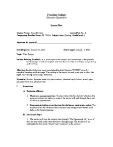 Word Origins Lesson Plan