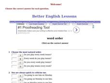 Word Order Worksheet