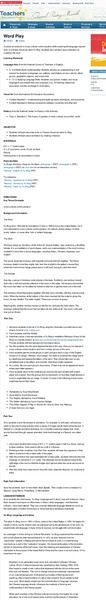 Word Play Lesson Plan