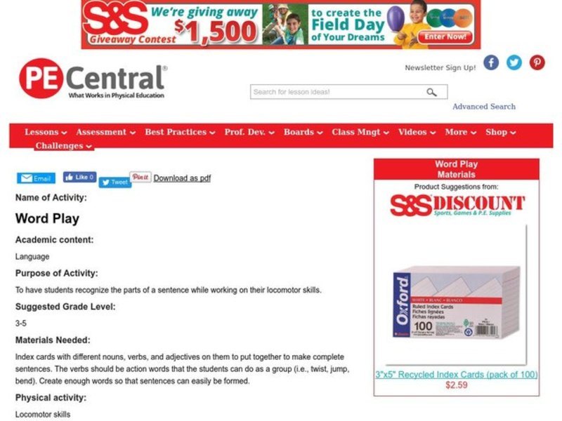 Word Play Lesson Plan