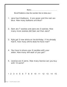 Word Problems Worksheet