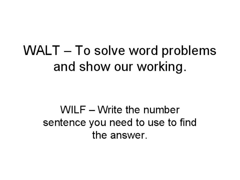 Word Problems  PPT