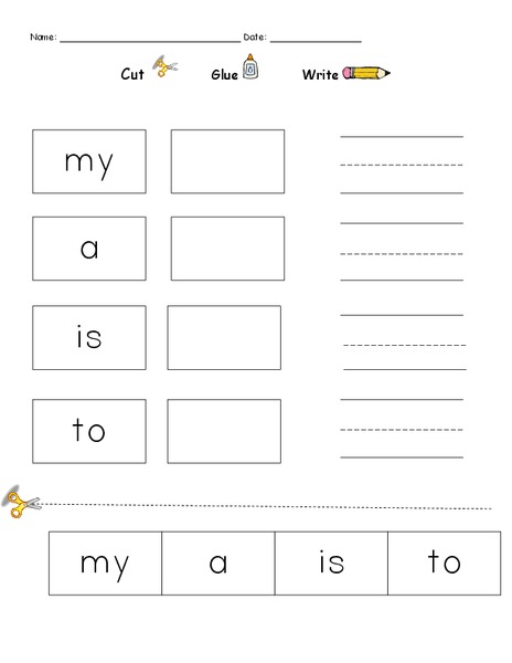 Word Recognition Worksheet