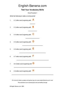 Word Pyramid Worksheet