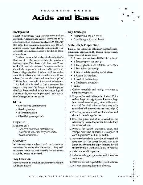 Acids and Bases Lesson Plan