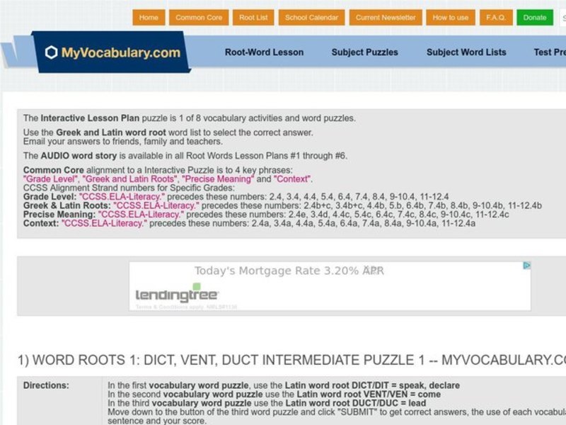 Word Roots Worksheet