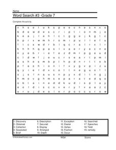 Word Search #3 Worksheet