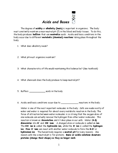 Acids and Bases Worksheet