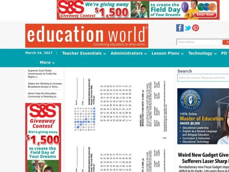 Word Search Lesson Plan