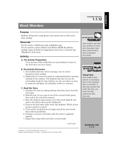 Word Wonders Lesson Plan