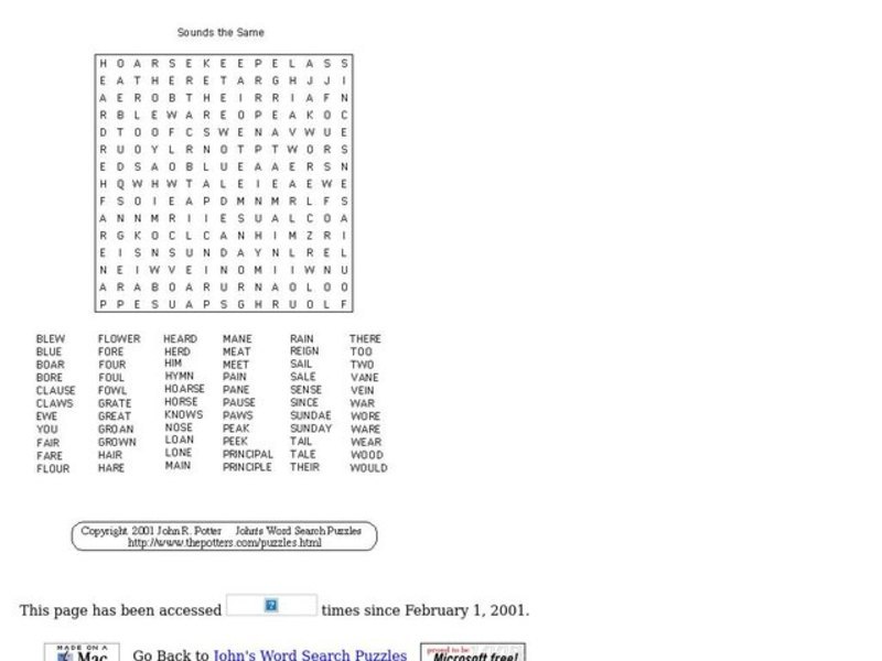 Words That Sound the Same Worksheet
