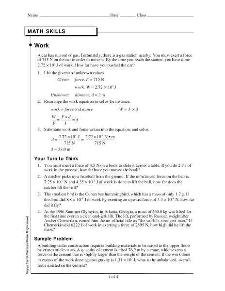 Work Worksheet
