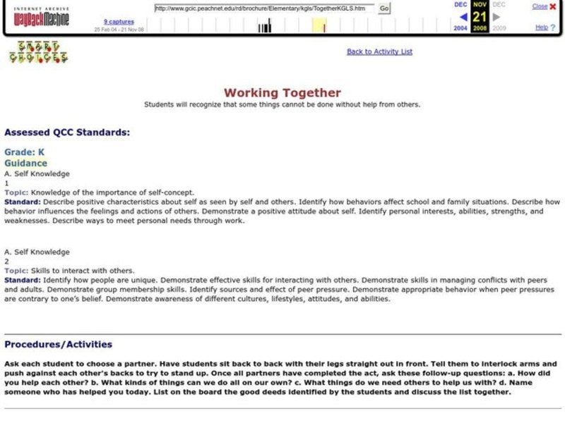 Working Together Lesson Plan
