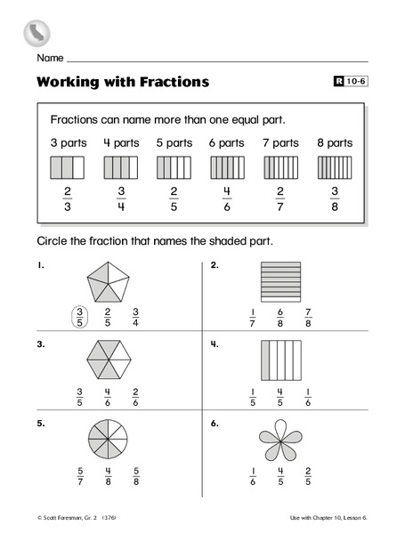 Working With Fractions Worksheet