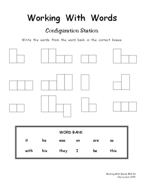 Working With Words Worksheet