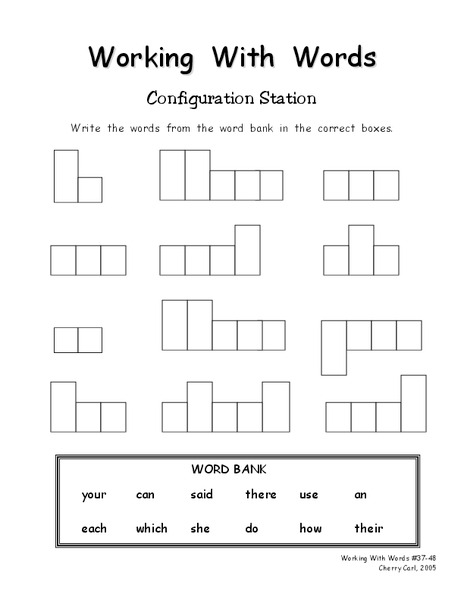 Working With Words Lesson Plan