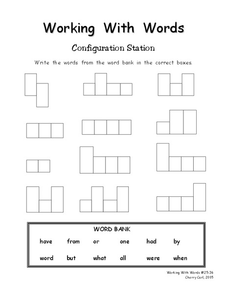 Working With Words Worksheet