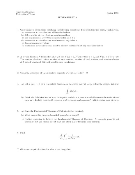 Worksheet 1 Lesson Plan