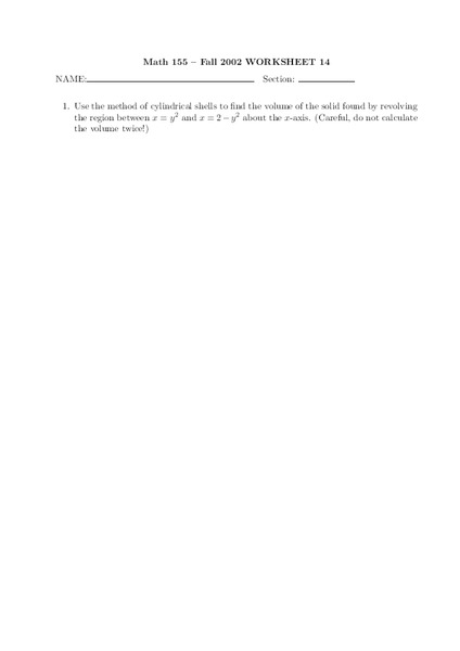 Worksheet 14 Worksheet