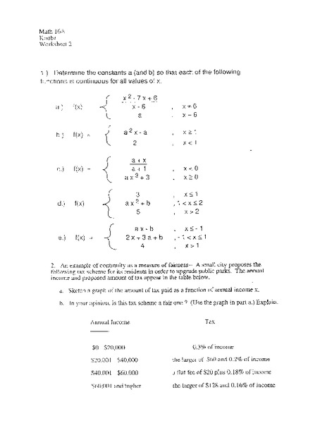 Worksheet 2 Worksheet