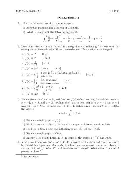 Worksheet 2 Worksheet
