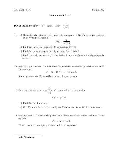 Worksheet 22 Worksheet