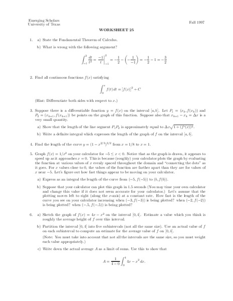 Worksheet 25 Worksheet